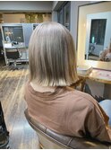 【ブリーチ2回必須/ベージュ/外ハネボブ/20代/30代/40代/50代】