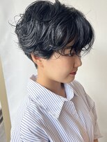 モリオフロムロンドン 原宿本店(morio from London) 【morio原宿】黒髪ショートニュアンスパーマ
