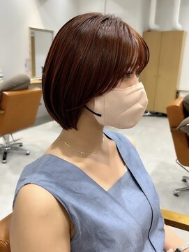 ネイロ 北千住(NeiRo) 小顔ショートボブハイライトカラー大人ショートカット白髪染め