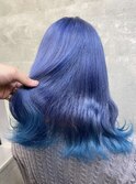 青髪デザインカラー/エンドカラー/裾カラー【岸雄一】