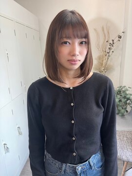 ロッカ(ROCCA) チェリーブラウンさら艶ストレート×タイトボブ