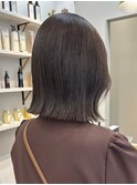 ボブ ミルクティーベージュ 艶髪 髪質改善カラー ショート