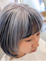 アース 菊名店(HAIR&MAKE EARTH) ホワイトシルバー&ローライトデザインカラー