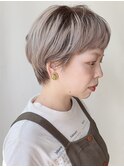 【morio原宿】マッシュショート　ハイトーン　ホワイトベージュ