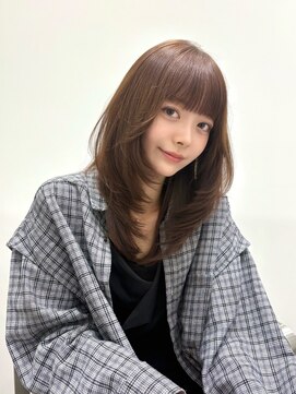 パルス ヨコハマ(PULSE yokohama) 小顔顔まわりハッシュカットミディアムレイヤーロングブラウン