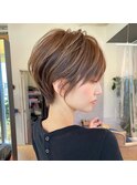 30代/40代/50代◎絶壁解消/白髪ぼかし/大人小顔ショート【荒砂】