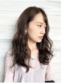レイヤー/くせ毛風パーマ/大人アッシュ/20代30代