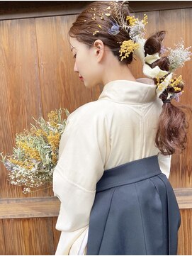 ローラ 祇園四条京阪店(Rola) 大人気スタイル、編み下ろし♪ドライフラワーヘアセット