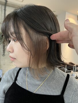 サクラ 岐阜(SAKURA) ボブ×インナーカラーグレージュ
