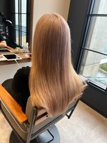 ナンバー ブラオ 名古屋栄(N° blao) 艶髪 ハイトーンケアブリーチ 韓国風 オレンジベージュ