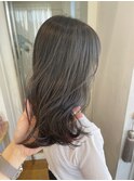 グレージュ アッシュグレー 透明感 ブリーチなし 透け感