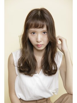 ルルディ バイ アフロディーテ銀座(luludi by APHRODITE) 黒髪/グレーベージュ/レイヤーロング/前髪パーマ/銀座