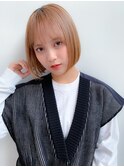 ボブショートボブ縮毛矯正ベージュグレージュ門前仲町