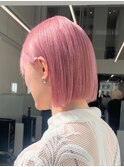 ボブミルクティーベージュブリーチダブルカラー堀江