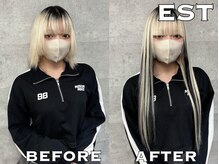 ブリーチWカラー☆オリジナルシールエクステ☆カラー単品は勿論、エクステも同時に施術可能☆【ブリーチ】