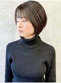 大人可愛いナチュラルショートボブくびレイヤー