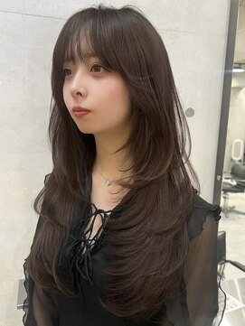 サイン 表参道(SIGN) 韓国ヘアーハッシュカットレイヤーカットグレージュブリーチ無し