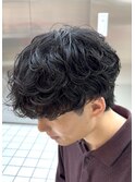 シャドウパーマ波巻きスパイラルパーマ春夏メンズ韓国風モテ髪