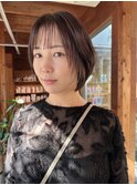 丸みボブ/ショートボブ/寒色ベージュ/伸ばしかけの方にも