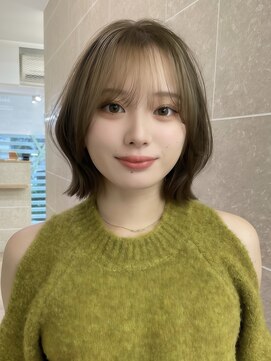 大人っぽくびれボブ◎赤みなしベージュ