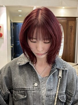 レイヤーカット×チェリーレッド