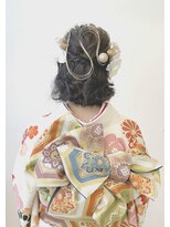 ヘアアンドメイク スタジオ ミムロ(HAIR&MAKE STUDIO MIMURO) 水引きハーフアップ×振袖着付け