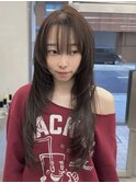 韓国風ハッシュカット＋ブリーチなし透明感カラー