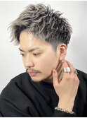 メッシュ アップバング メンズショート フェード