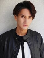 七三オールバック　ツイストパーマ　ビジネス　かき上げヘア