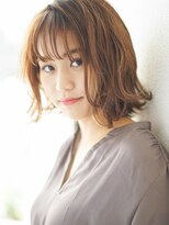 ヘアーループレル(Hair ruup Rell design works)&nbsp;切りっぱなしボブのピンクベージュ