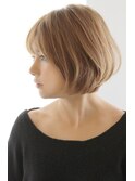 30代40代大人可愛いボブスタイル　丸みが綺麗