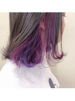 ラフ 原宿(L.a.a.g.f harajuku)&nbsp;バイオレットピンク mixカラー インナーカラー＠原宿