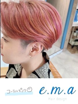 エマヘアデザイン(e.m.a Hair design) コーラルピンク