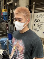 ピープスアンドスー 表参道 渋谷(Peeps&Suu.) メンズカット ボウズ サーモンピンク ベリーショート