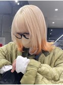 ミルクティーベージュダブルカラーインナーカラーケアブリーチ