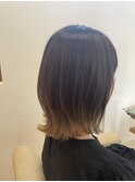 外ハネボブ×毛先グラデーションカラー×30代
