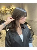 インナーカラーイヤリングカラーグレージュハイトーンカラー韓国