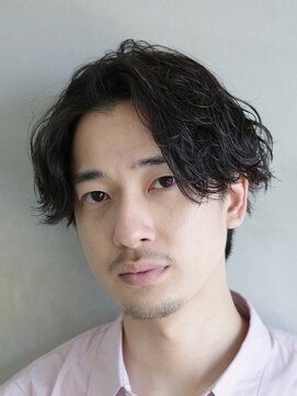 フィフス 渋谷(fifth) かきあげ波巻きスパイラルパーマツーブロック無造作ヘア大人男子