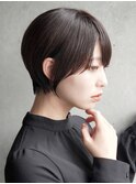 大人可愛い20代30代40代黒髪前下がりショートボブ丸みショート◎
