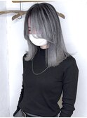 【クール女子】ホワイトシルバーバレイヤージュ×ブリーチ２回