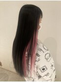 【colors 田宮】フェイスフレーミング風ピンクインナーエクステ