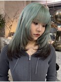 レイヤーカット/ウルフ/ホワイトブロンド/外ハネボブ/美髪