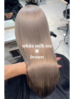 ワンズミラー 原宿(ONE'S MIRROR) ホワイトミルクティー/ブラウン/裾カラー