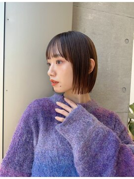 ジーナ 渋谷神南(Zina) 《透明感ある♪こっくりブラウン×ぱたっとボブ》