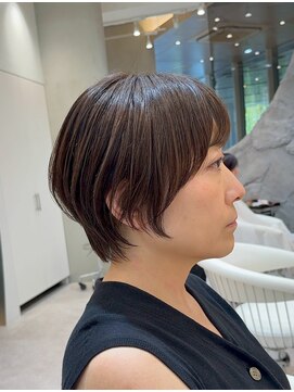 ソワネ 表参道(soigne) 表参道白髪ぼかしマッシュショートヘアッシュベージュ40代50代