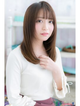 ミック 日暮里店(miq) 2wayバングミルクティアッシュストレートセミディa1