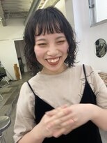 フィン(fin,)&nbsp;fin,/グレージュカラー/ボブウルフ/黒髪/ココアベージュ/パーマ