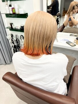 ヘアーアイスカルテット(HAIR ICI QUARTET) 大人美人外ハネキツネカラー前髪小顔カットモテ髪