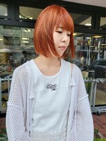 スタイル 茅ケ崎(STYLE) 【零也】ぷつっとボブ×大人ブリーチのオレンジ