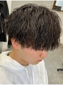 波巻きパーマメンズパーマメンズヘアツーブロックツイストパーマ